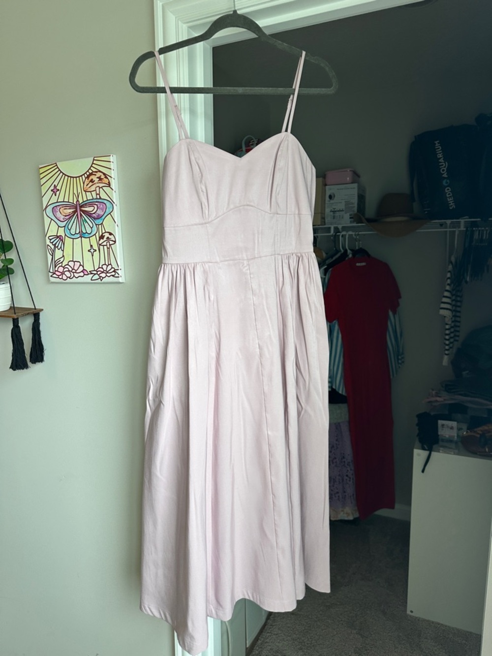 a new day Blush Pink Spaghetti-Strap Midi Dress
